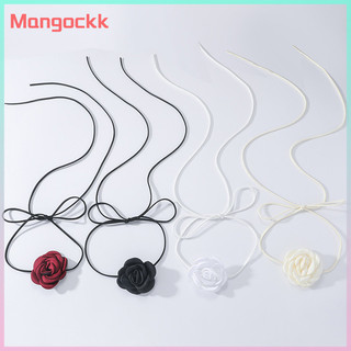 [Mangok] Vòng Cổ Choker Hoa Nhung Cổ Hoa Lớn Vòng Cổ Vòng Cổ Choker Hoa Camellia Dài Nhung Choker Cho Nữ Tốt