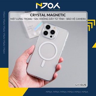 Ốp Hỗ Trợ Sạc Không Dây Likgus Trong Suốt Cho Điện Thoại iPhone 16 Pro Max 15 14 13 12
