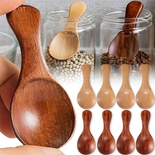 Có Thể Tái Sử Dụng Mini Thìa Gỗ Tay Cầm Ngắn Gia Vị Nhỏ Gia Vị Đường Cà Phê Mật Ong Muỗng Nhà Bếp Bộ Đồ Ăn Muỗng Cà Phê