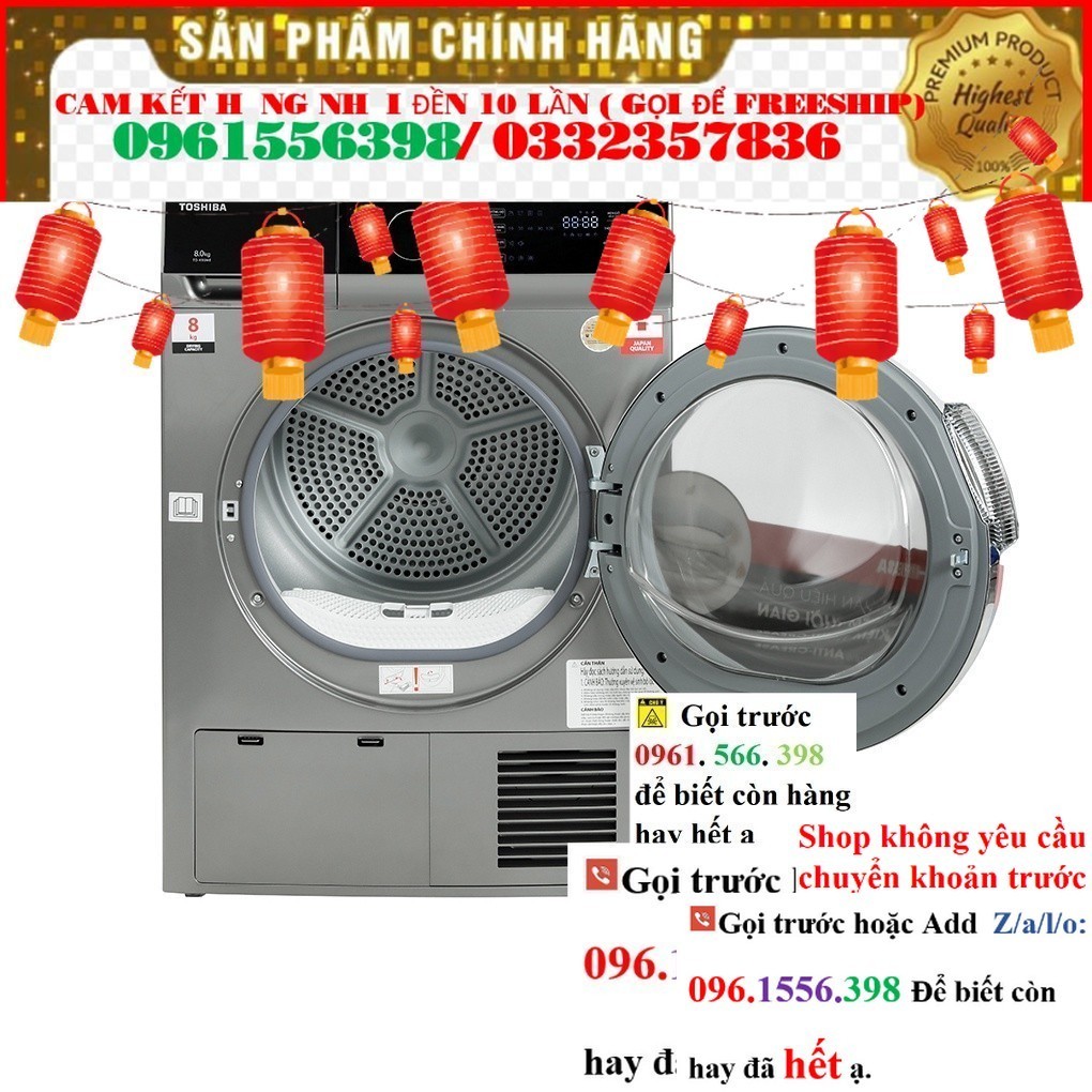 KHO >> CH TD-K90MEV(SK)  - Máy Sấy Ngưng tụ Toshiba 8 kg TD-K90MEV(SK)