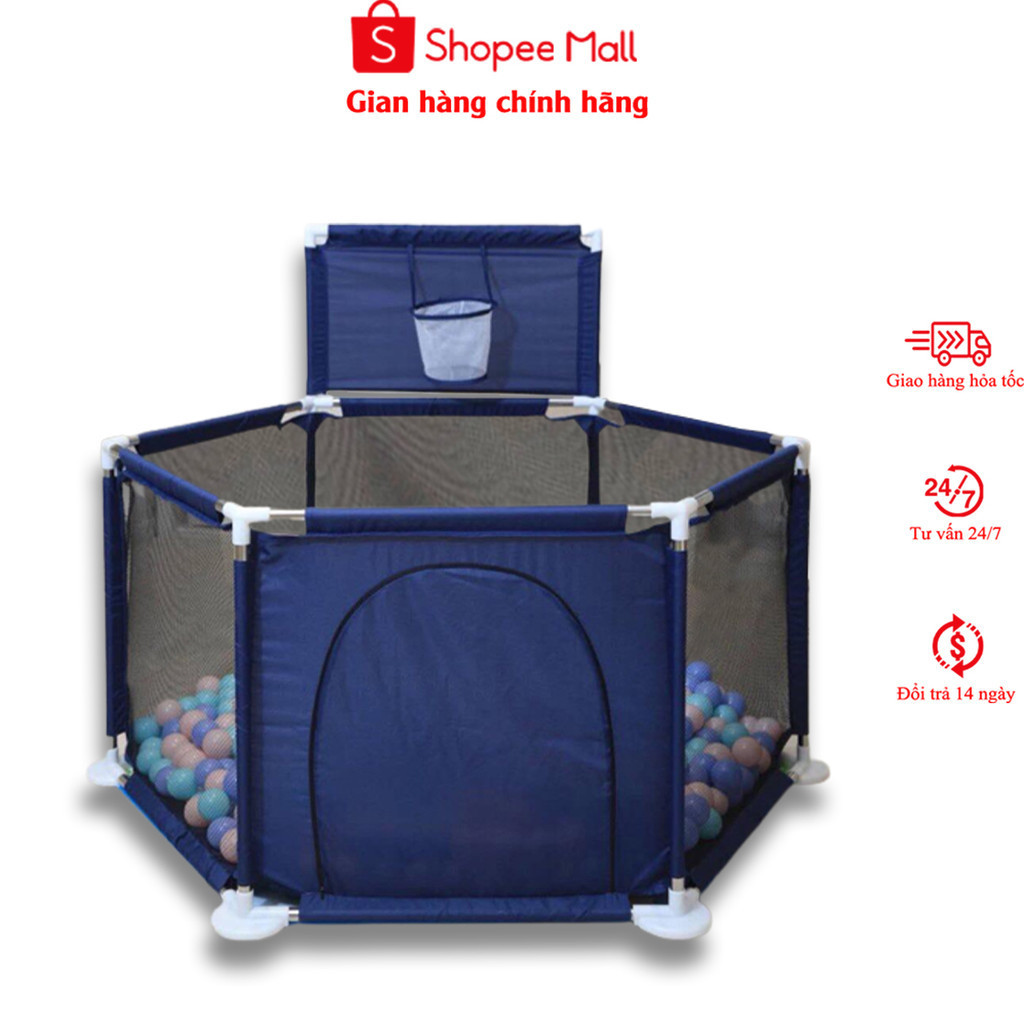 Quây cũi kiêm nhà bóng Kawaii Baby Shop hình lục giác tặng kèm 10 bóng
