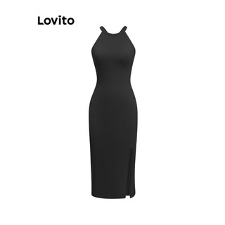 Đầm Lovito xẻ trước ôm vừa vặn thường ngày cho nữ L80ED293