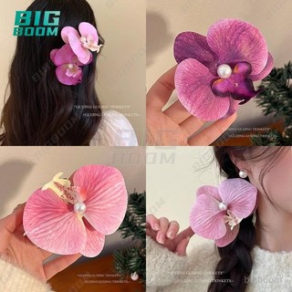 Cao Cấp Không Khí Tóc Smudge Phalaenopsis Hoa Lấy Kẹp Tóc Kết Hợp Kẹp Bên Phụ Kiện Tóc Kiểu Hoa Mũ Đội Đầu