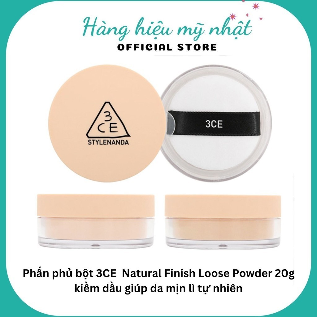 Phấn phủ bột 3ce Natural Finish Loose Powder 20g