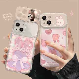 Ốp Điện Thoại Chống Rơi Thích Hợp Cho IPhone 7Plus 8Plus Gương Lật IPhone 14 IPhone 11 12 IPhone 15 ProMax IPhone 13 ProMax Checker Rabbit XR