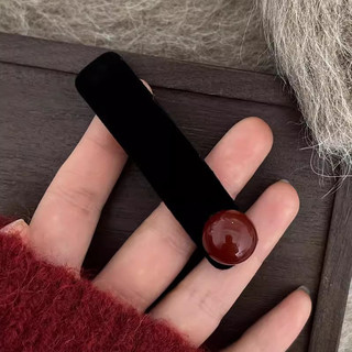 Kẹp tóc nhung nữ Kẹp tóc ngọc trai đỏ