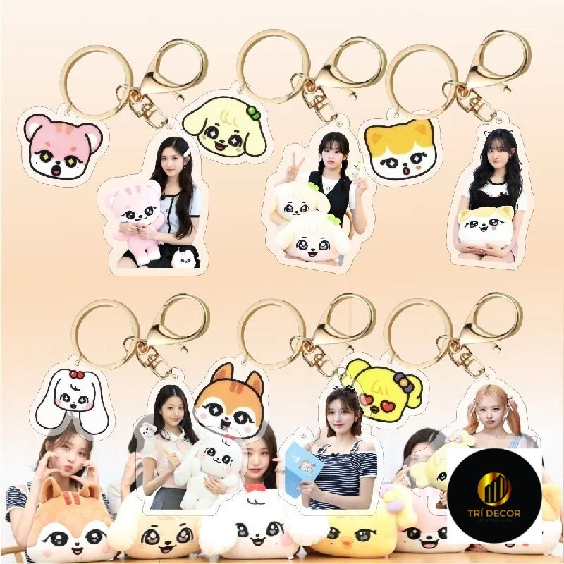 Móc khóa Kpop IVE Acrylic YUJIN GAEUL LIZ REI Yujin Wonyoung Leeseo ds Phụ kiện trang trí túi xách B