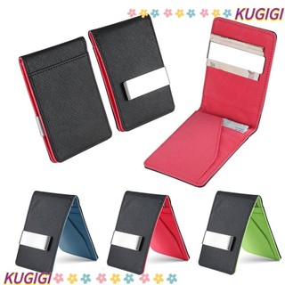 Phụ kiện kẹp tiền bằng thép không gỉ KUGIGI Ví gấp đôi bằng da