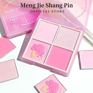 MENGJIESHANGPIN XiXi Phấn Má Hồng 4 Màu Bốn Màu Tông Lì Chống Nước Lâu Trôi