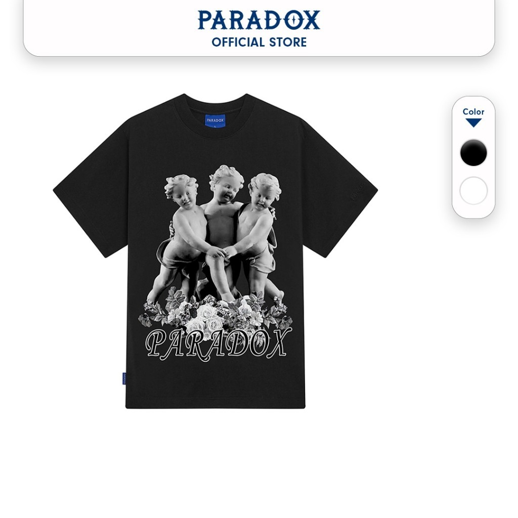 Áo thun form rộng Paradox tay lỡ - Unisex - In hình - ALLIES - Đen, Trắng