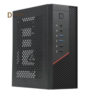 A09p đen mini itx case 4.2l mini itx case htpc chassis game máy tính có thể đứng hoặc nằm xuống cho nhỏ 1u nguồn điện