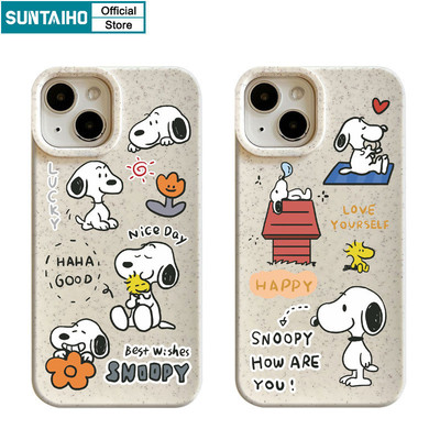 Suntaiho Ngộ nghĩnh Vỏ Dễ Thương Họa Tiết Chó Hoạt Hình Ốp Điện Thoại Cho Iphone 15 14 12 13 11 Pro Max IP 7 8 Plus Iphon X Xs XR Xs Max Silicone Mềm Cao Cấp Chống Sốc Mặt Sau Co