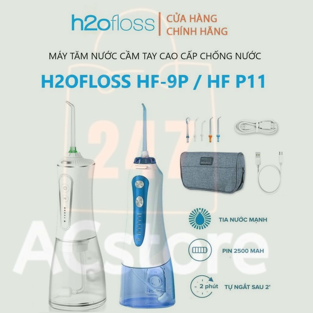Máy Tăm Nước H2ofloss HF-P11 HF-9P / HF-6  / HF-10 mini Tăm Nước Cầm Tay Dụng cụ vệ sinh răng miệng 
