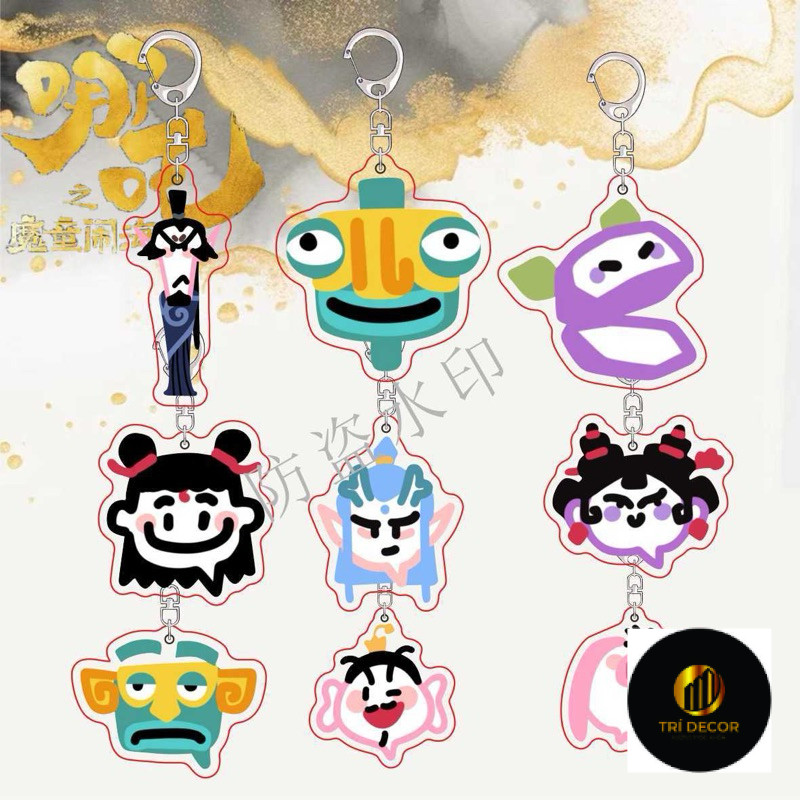 Móc khoá Na Tra Ma Đồng Náo Hải nhân vật vẽ đẹp lạ