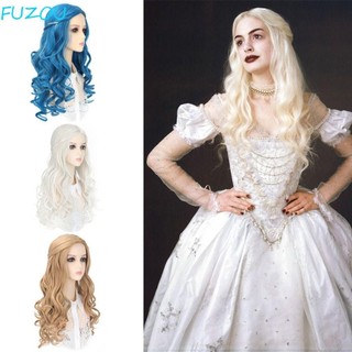Fujiou nữ hoàng trắng cosplay tóc giả, nhập vai phim cuộc phiêu lưu của alice ở xứ sở thần tiên, tiệc cosplay sóng tóc tổng hợp halloween tóc giả dài xoăn tóc giả nữ