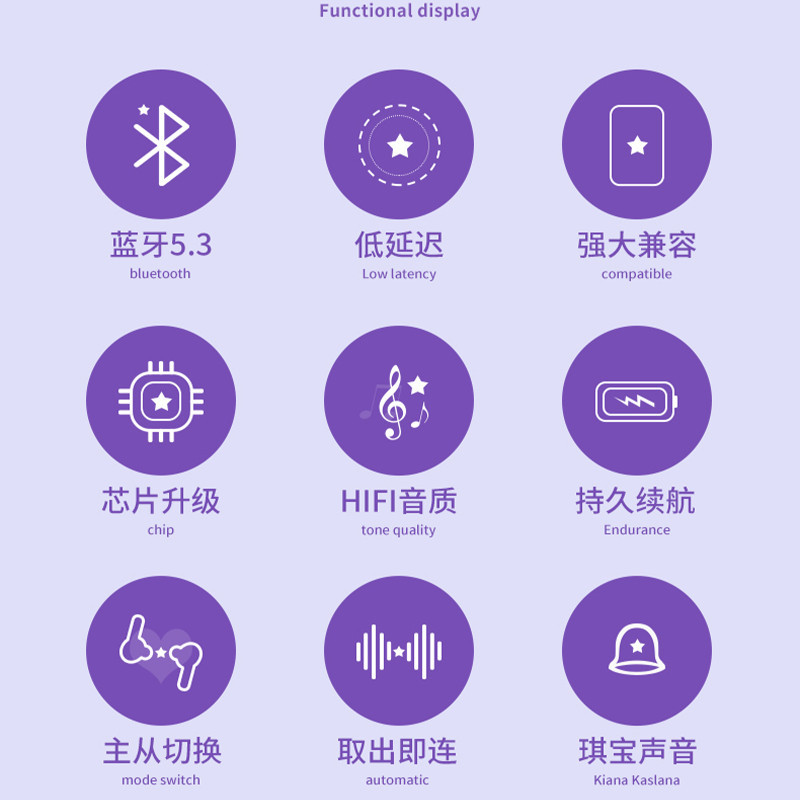 [Quà tặng miễn phí] Honkai Impact 3 Kiana Kaslana Herrscher of Finality Wireless Bluetooth 5.3 Tai nghe thoại Bronya Elysia Giảm tiếng ồn Độ trễ thấp Tai nghe chất lượng âm thanh HiFi | BigBuy360 - bigbuy360.vn