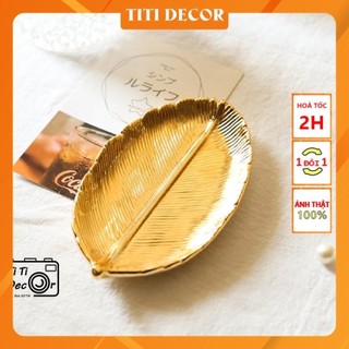 Dĩa lá gold trang trí chụp ảnh, decor nhà cửa, cửa hàng