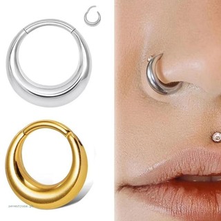 [Seve *] Đeo thoải mái Kẹp mũi thời trang Trang trí Nhẫn mũi hình elip đặc biệt Trang sức vòng bít mũi bằng thép phẫu thuật