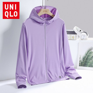Uniqlo M-5XL Áo nỉ chống nắng ngoài trời thông thường dành cho nữ Áo khoác có mũ trùm đầu Áo khoác chống tia cực tím