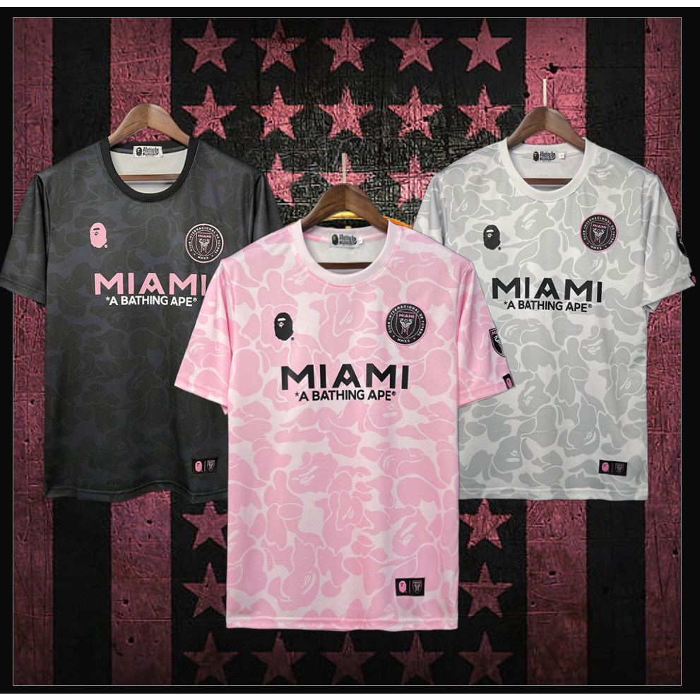 Mới 23 / 24 Inter Miami X Beruk Người Hâm Mộ Phát Hành Bộ Áo Jersey Nam / Nữ Cổ Tròn Áo Thun Mùa Hè 