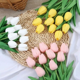 Set 10 Bông Hoa Tulip Giả Dùng Để Trang Trí Nhà Cửa