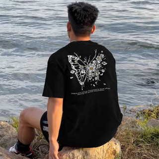 Hàng sẵn có FASHMILY 100% Cotton Phong Cách Hàn Quốc In Hình Đồ Họa Độc Đáo Tay Ngắn Nam Unisex Rời Quá Khổ Tee Nữ Áo