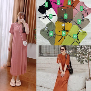 Váy Suông, Đầm Suông YT26 Cổ Tròn From Rộng Dáng Dài Chất Tăm Ly Cao Cấp Nhiều Màu