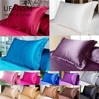 Ufansm gối lụa satin hình chữ nhật nhiều màu sắc kích thước 50*70cm