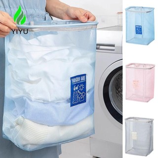 YIYU Túi Tote giặt, Giỏ đựng quần áo bẩn có thể gập lại bằng lưới Nylon, Túi đựng đồ giặt treo tường dung tích lớn có thể gập lại đơn giản tại nhà