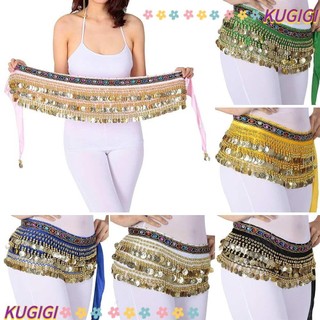 Đai khiêu vũ bụng kugigi, tua rua cho thái lan / ấn độ / ả rập khăn hông, kim sa lấp lánh sáng bóng dây xích thắt lưng nữ