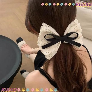 Kẹp tóc nơ kugigi, kẹp tóc đơn giản thời trang vải nơ, kẹp tóc satin chắc chắn