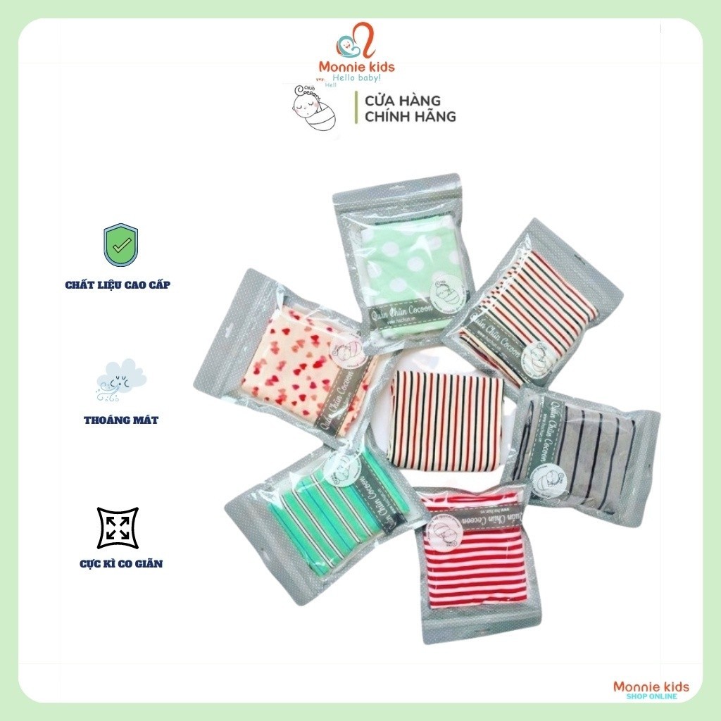 Quấn chũn cho bé COCOON, quấn vải cổ điển chất liệu thân thiện - Monnie Kids