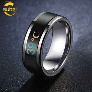 Nhẫn đo nhiệt độ bằng thép không gỉ màn hình hiển thị thông minh sáng tạo dành cho cả nam và nữ