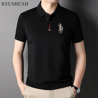 Áo thun nam KYUSHUAD Áo thun nam phong cách đại học cổ điển kiểu Mỹ đơn giản và cao cấp giản dị đa năng Áo sơ mi POLO tay ngắn