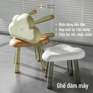 Ghế ngồi 4 chân, ghế đẩu Grand Haven thiết kế đám mây mini cute chân đế trong suốt tiện lợi gấp gọn tiết kiệm không gian