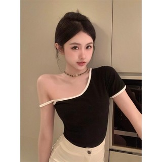 Áo thun ngắn hở lưng màu đen Hot Girl Sling dành cho nữ J121