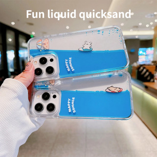 Ốp điện thoại Fun Liquid Quicksand Cartoon Surf Puppy cho iPhone15 14 13 12 11 Pro Max Vỏ bảo vệ camera chống sốc Vỏ cứng