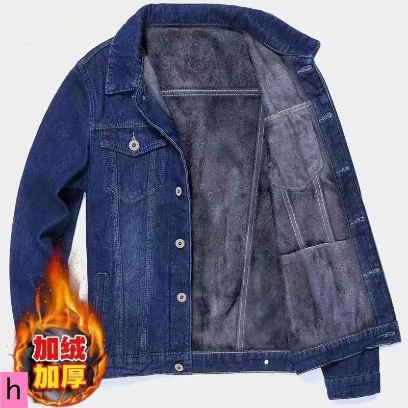 W Mùa Đông Lông Cừu Lót Áo Khoác Denim Nam Hợp Thời Trang Quần Áo Nam Trăm Nam Denim Áo Khoác Rời Dày Quần Áo Mùa Đông Ấm Deni