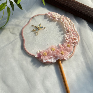 Quạt Cổ Trang Trung Quốc Cổ Đại Cung Điện Quạt Nguyên Bản Tay Cầm Dài Khiêu Vũ Hanfu Handmade DIY Quạt Tròn Siêu Cổ Tích Đạo Cụ Ảnh