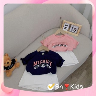 Set áo mickey + cv kaki cho bé gái
