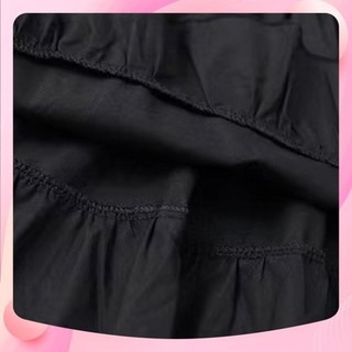 Xả Váy đầm đen lệch vai cho bé gái