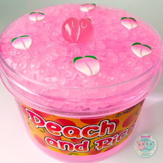  Peach and Rice Slime 200ml - Chất Nhờn Ma quái kết hợp Clear Hạt gạo Cốm Charm và Activator DB Slime 