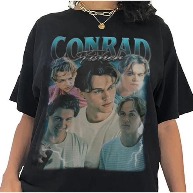 2024 bánh quế cho bạn bè Áo sơ mi Conrad Fisher, Vintage 90S Conrad Fisher Áo thun xs-3xl