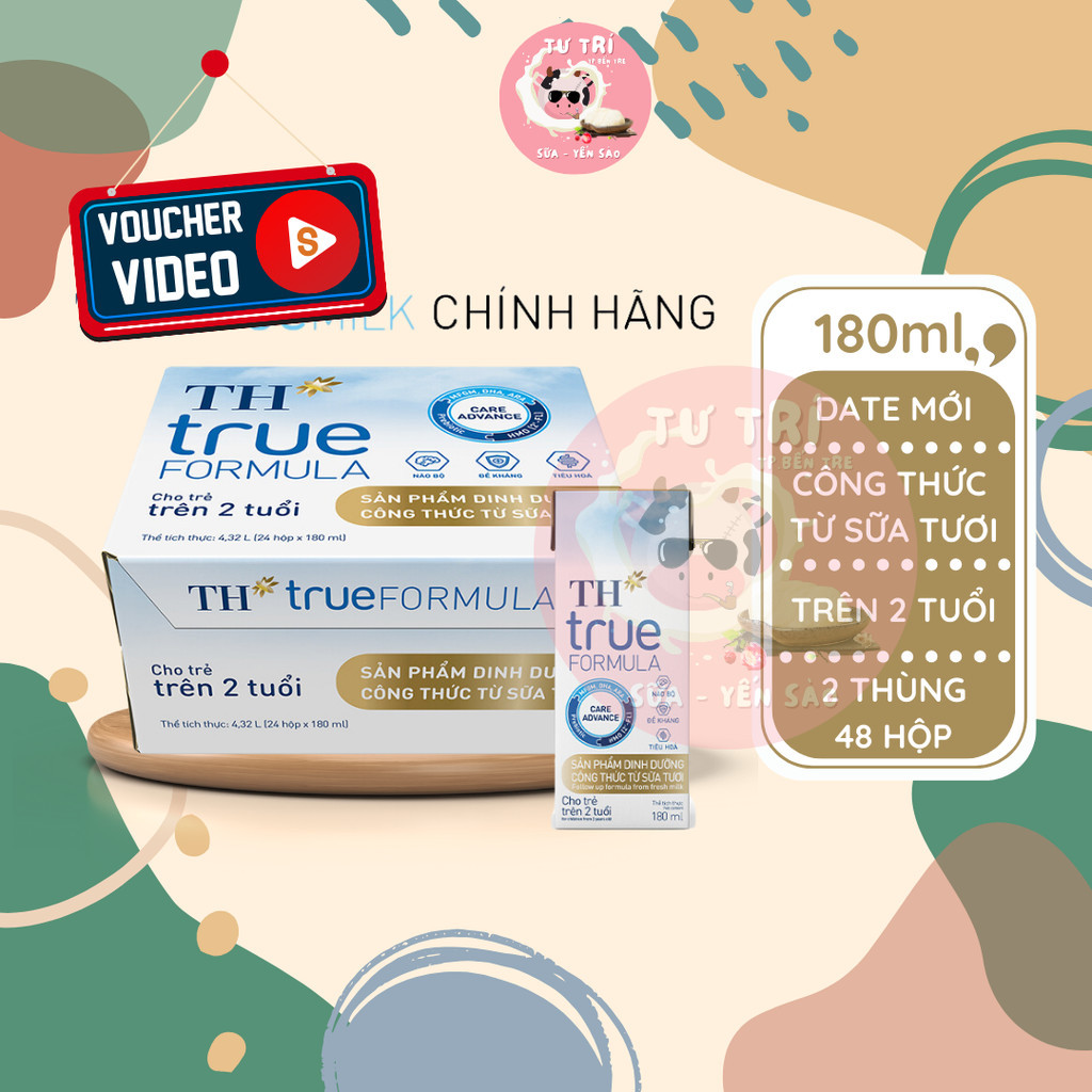 Sữa tươi công thức TH True Milk Formula 180ml thùng 24 hộp.