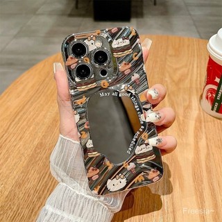 Wave Mirror Burger Katie Thích hợp cho Apple 1514promax Vỏ điện thoại iPhone123 Nữ xr / 78plus