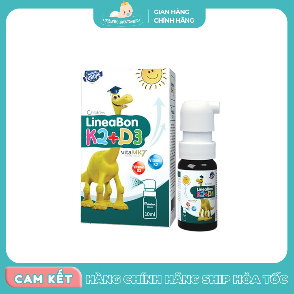 D3 K2 Lineabon dạng XỊT 10ml giúp bé hấp thu tối đa canxi