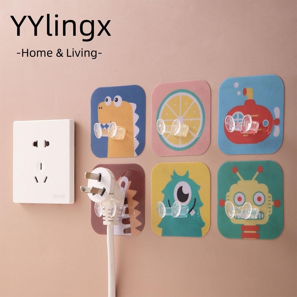 YYlingx treo giữ cáp sạc usb dán tường họa tiết động vật hoạt hình thời trang không cần đục lỗ đa năng màu sắc ngẫu nhiên