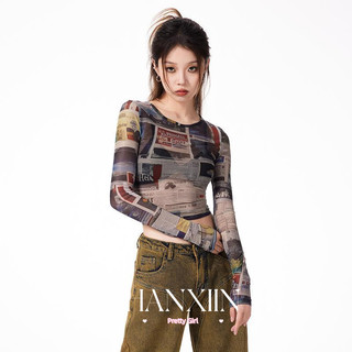 HANXIN áo phông áo thun nữ croptop baby tee INS Trendy Cute Fashion WMY2410F2Z 4Z240126