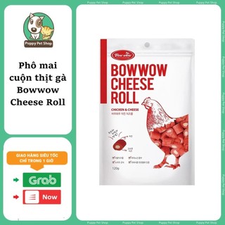 Bowwow đồ thưởng cho chó mèo phomai cuộn cá hồi, phomai cuộn thịt gà 120g
