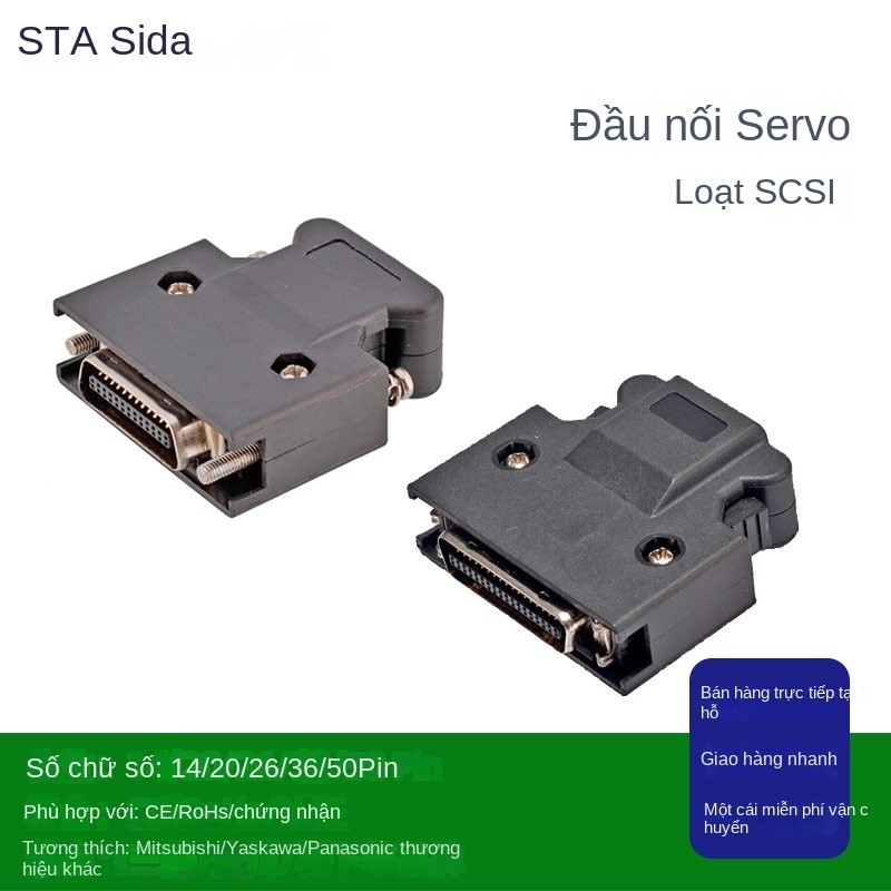 Đầu nối Công Nghiệp SCSI Servo-14P 20P 26P 36P 50P Cắm cho ổ đĩa servo Động cơ servo Dây Hàn Panasonic MDR Kết Nối - 14P